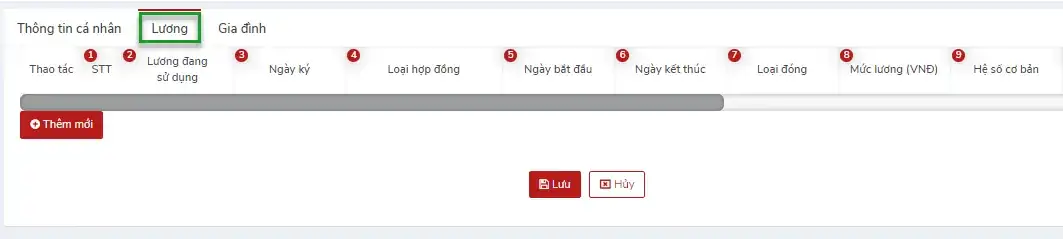 Tab lương trong hồ sơ nhân viên vBHXH Tab lương trong hồ sơ nhân viên vBHXH