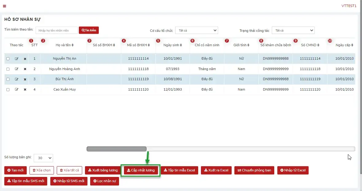 Nạp dữ liệu lương từ Excel vào vBHXH Nạp dữ liệu lương từ Excel vào vBHXH