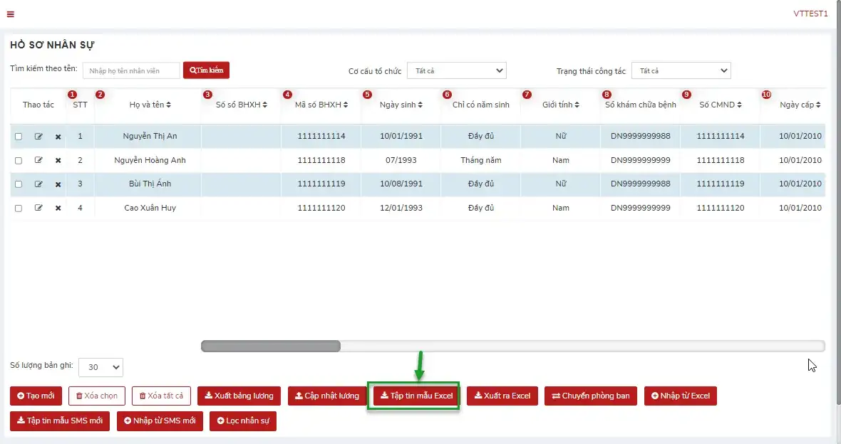 Tải tệp mẫu và nhập hồ sơ lao động từ Excel Tải tệp mẫu và nhập hồ sơ lao động từ Excel