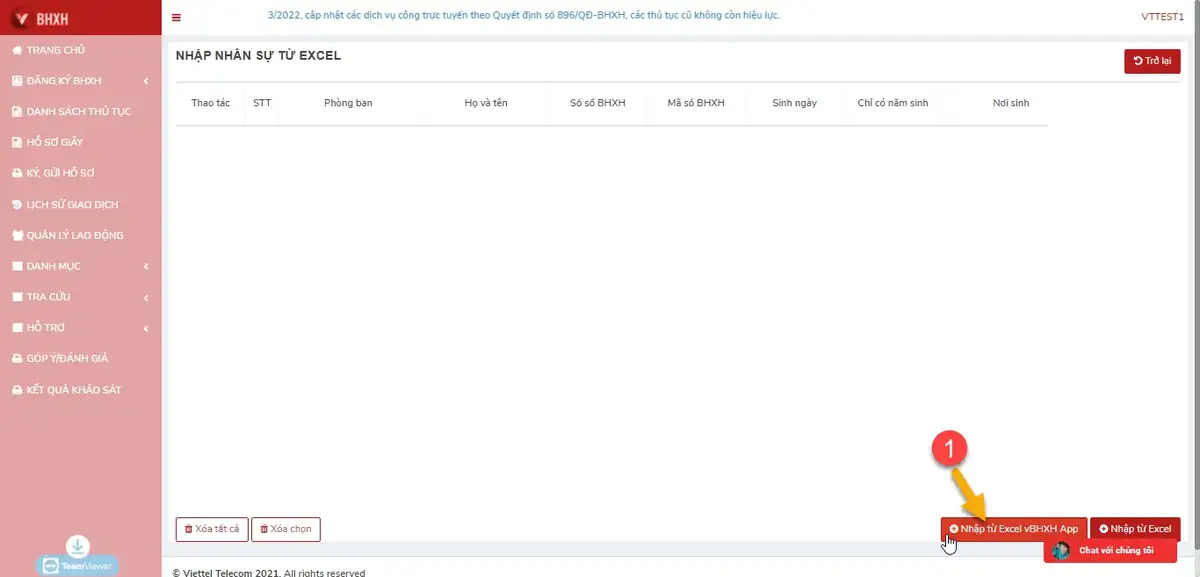 Chọn tệp hồ sơ xuất từ vBHXH App Chọn tệp hồ sơ xuất từ vBHXH App