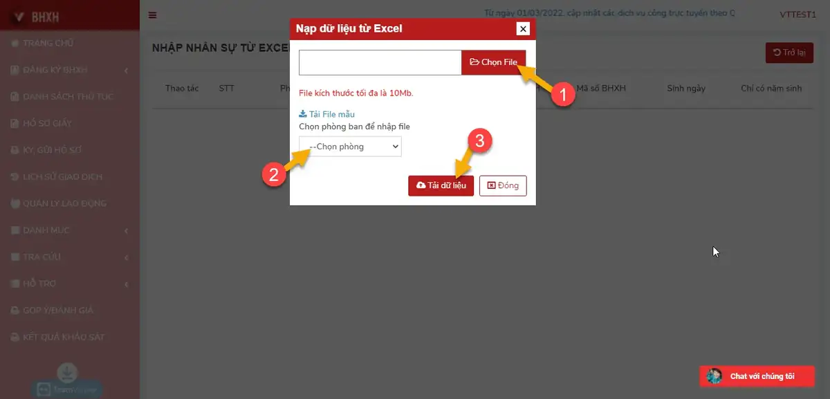 Lưu danh sách đồng bộ từ vBHXH App lên Web Lưu danh sách đồng bộ từ vBHXH App lên Web