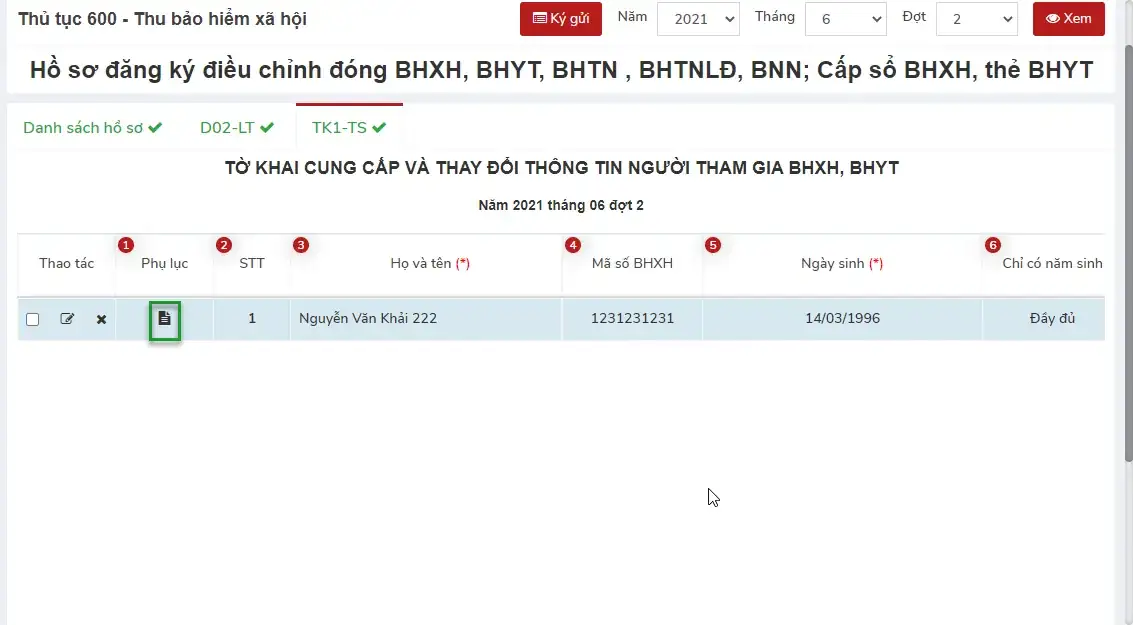 Phụ lục thành viên hộ gia đình trên TK1-TS Phụ lục thành viên hộ gia đình trên TK1-TS